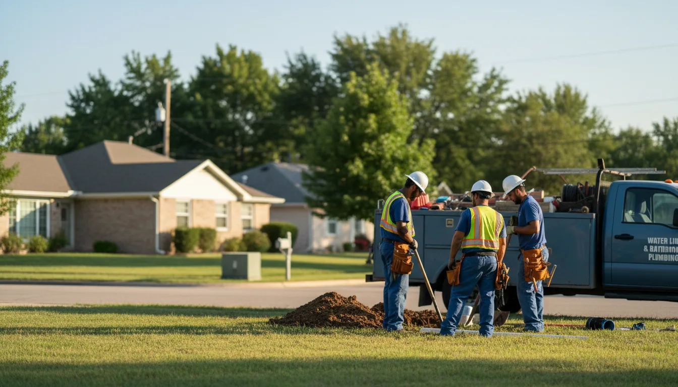 Residential water line and bathroom plumbing service in Louann, AR